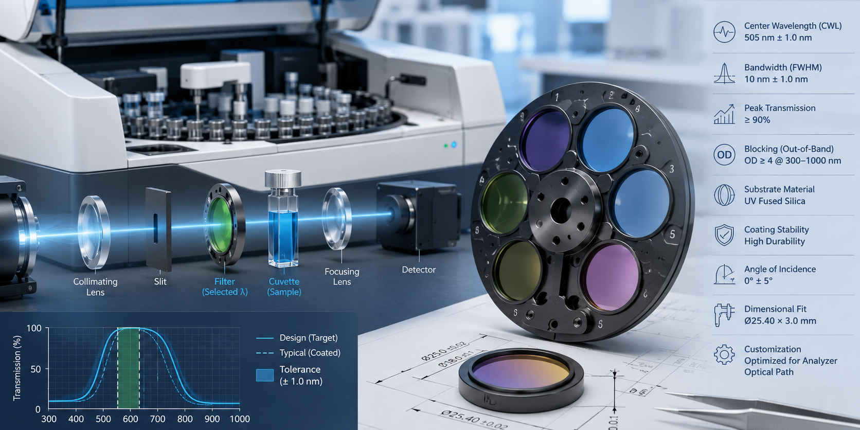 Custom Biochemical Analyzer Filter