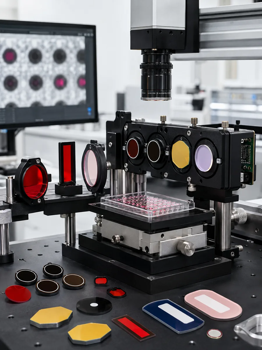 Imaging and detection system with precision optical components