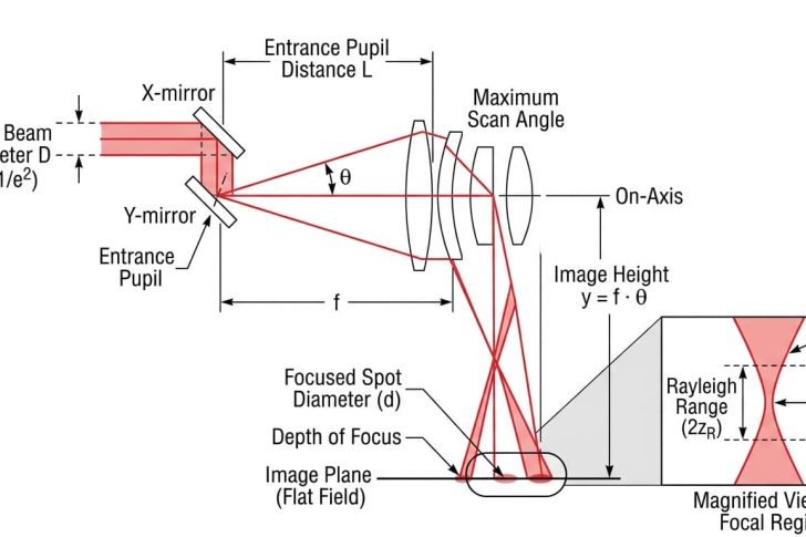 f theta lens spot size vs beam diameter f theta lens spot size vs beam diameter