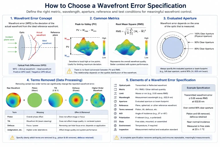 how to choose a wavefront error specification for optical components