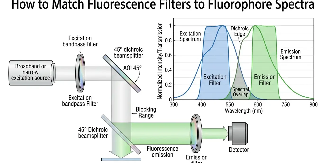 how to match fluorescence filters to fluorophore spectra