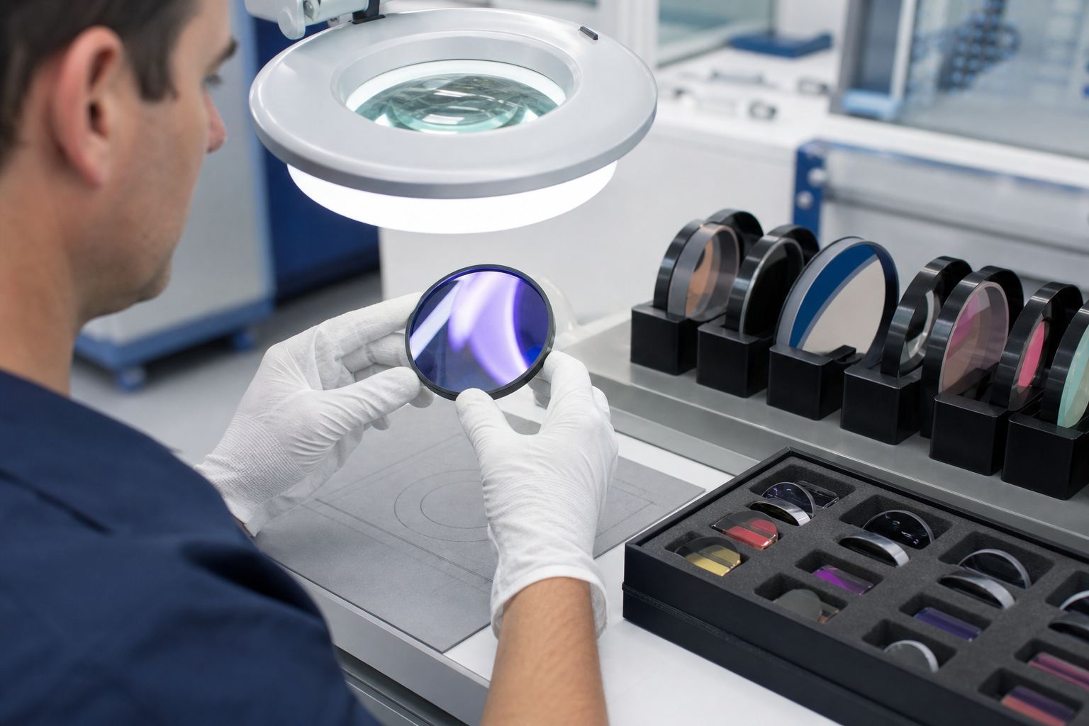Visual and surface inspection of coated optical components