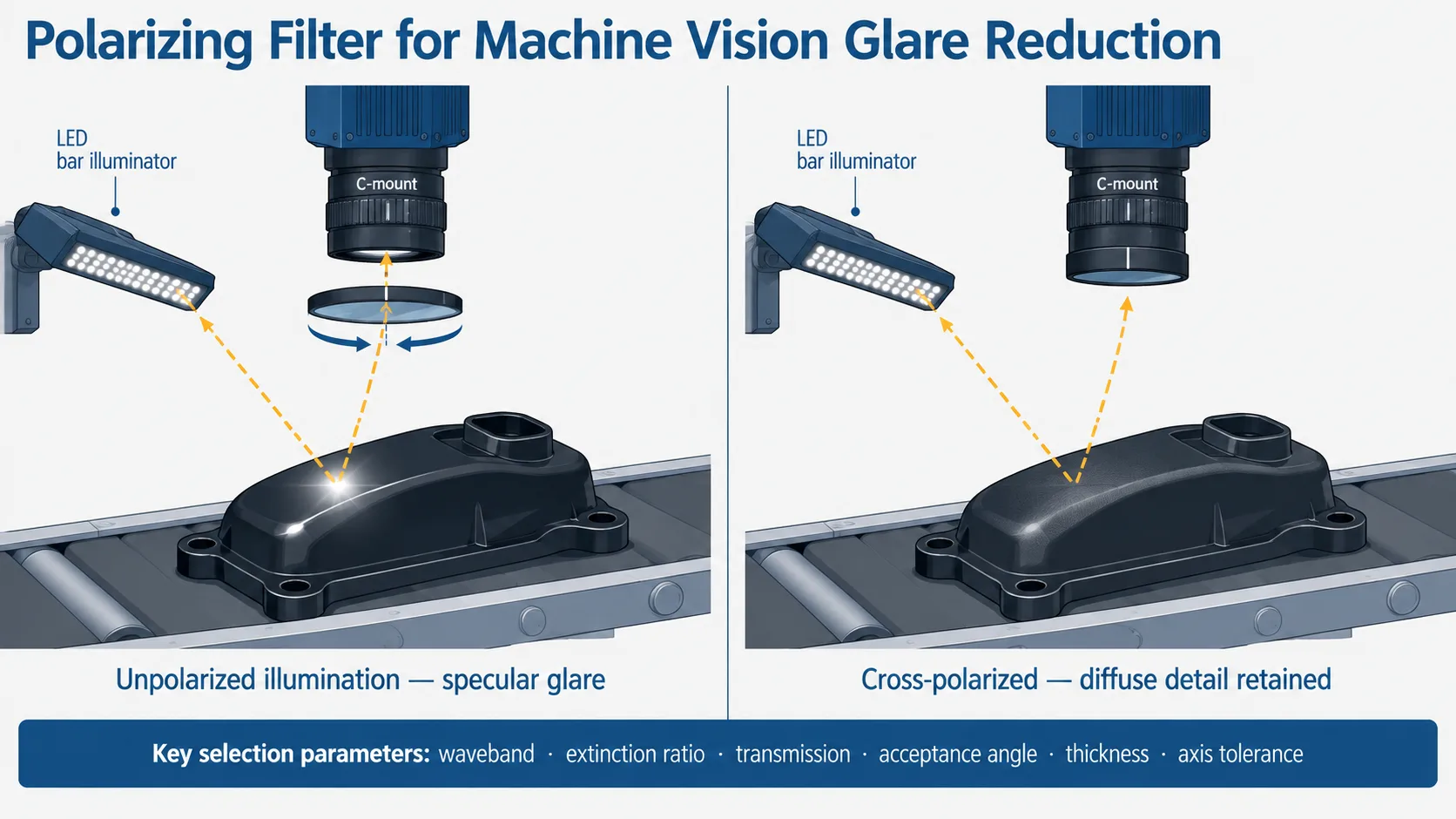 how to select a polarizing filter for machine vision