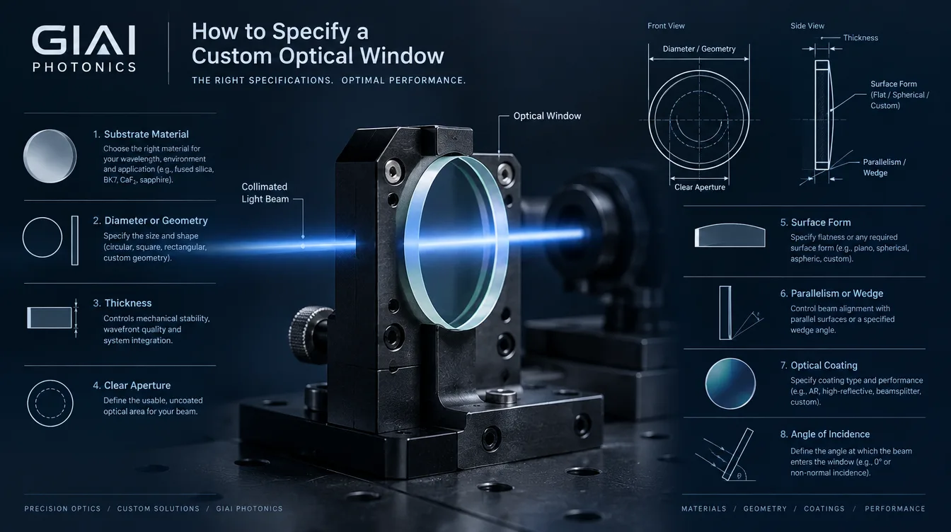 how to specify custom optical window how to specify custom optical window