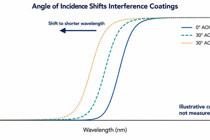 interference coating aoi shift s p split illustrative
