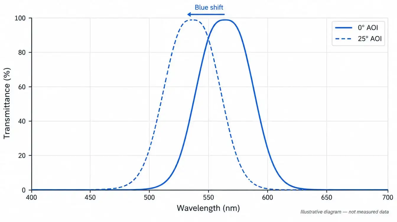 interference filter aoi spectral shift illustrative