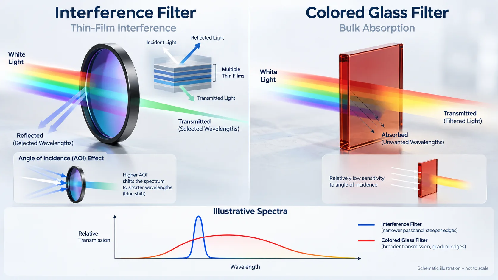 interference filter vs colored glass filter interference filter vs colored glass filter