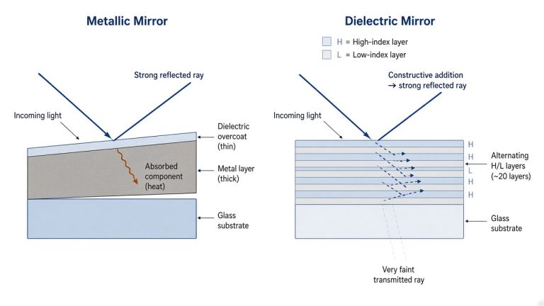 metallic mirror vs dielectric mirror how to choose