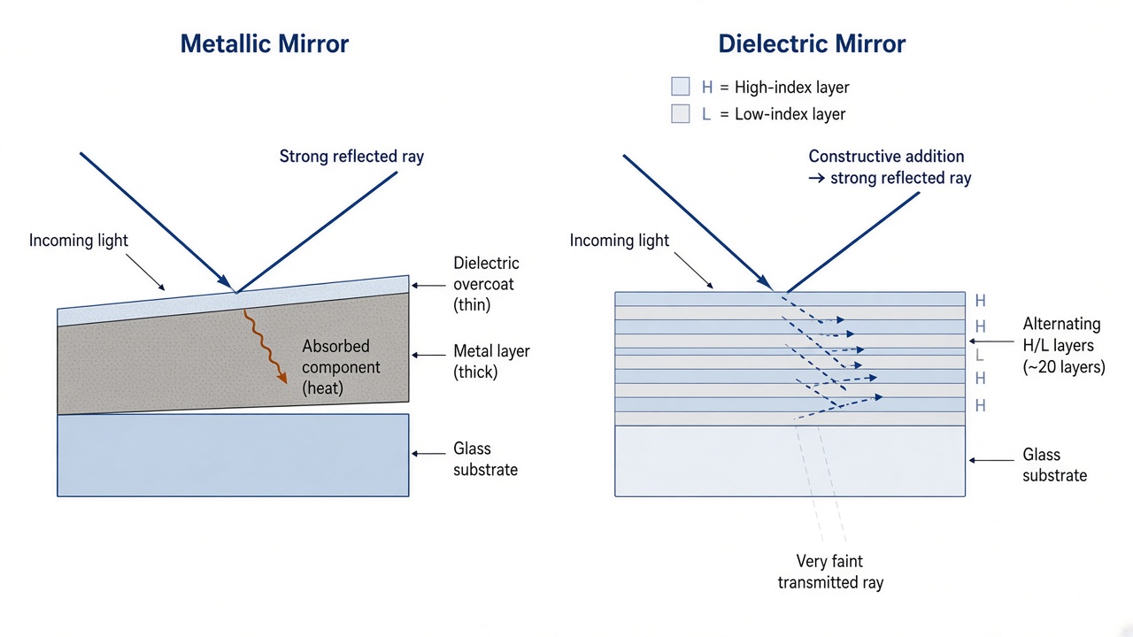 metallic mirror vs dielectric mirror how to choose metallic mirror vs dielectric mirror how to choose