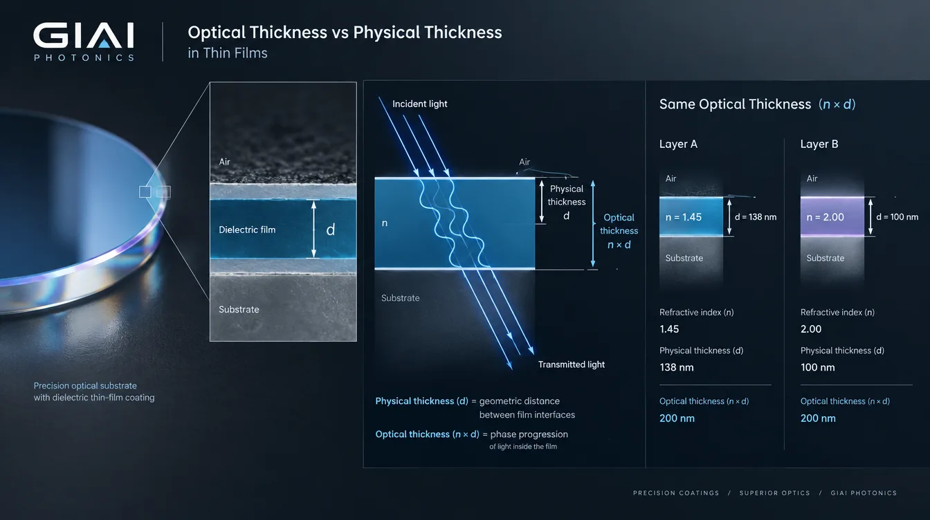 optical thickness vs physical thickness in thin films optical thickness vs physical thickness in thin films