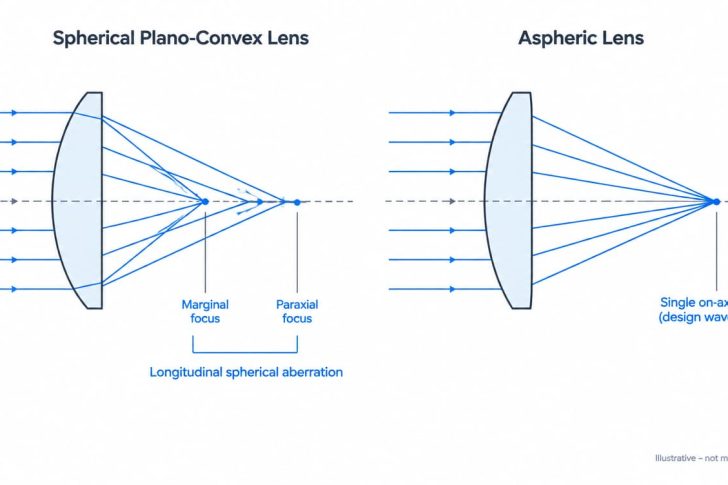 plano convex vs aspheric ray focus illustrative plano convex vs aspheric ray focus illustrative