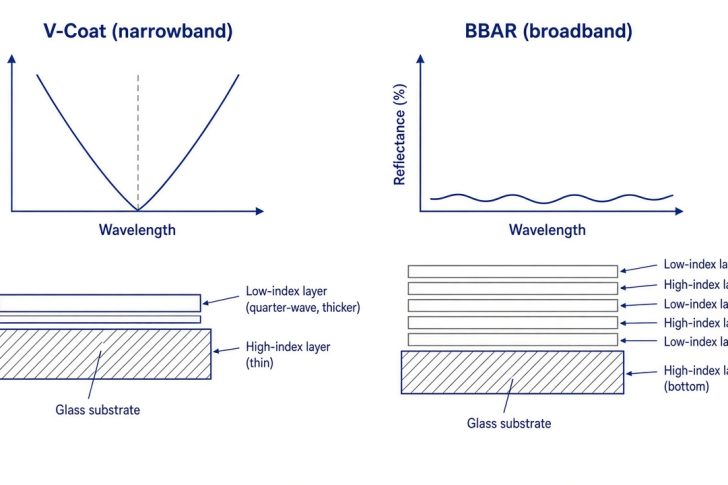 v coat vs broadband ar coating specs and trade offs