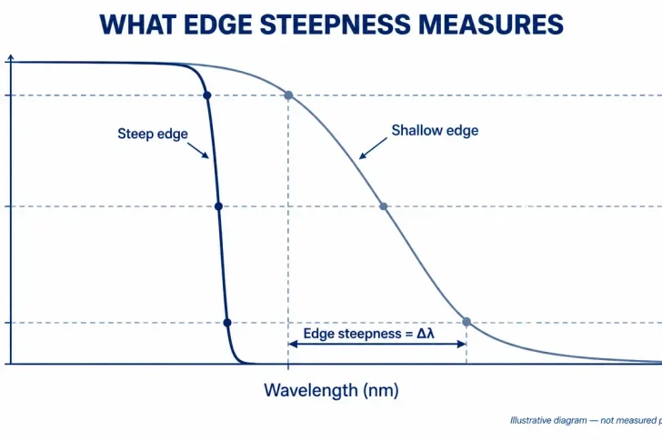 what is edge steepness in an optical filter