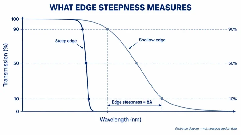 what is edge steepness in an optical filter