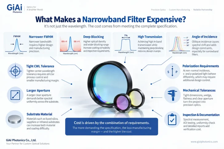 what makes a narrowband filter expensive key cost drivers