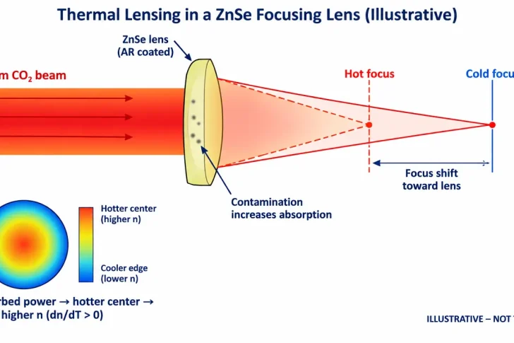 znse co2 laser thermal lens focus shift illustrative