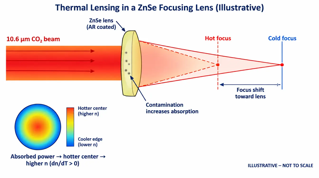 znse co2 laser thermal lens focus shift illustrative
