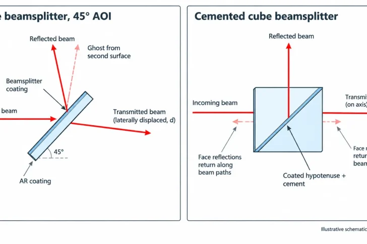 plate vs cube beamsplitter beam paths plate vs cube beamsplitter beam paths