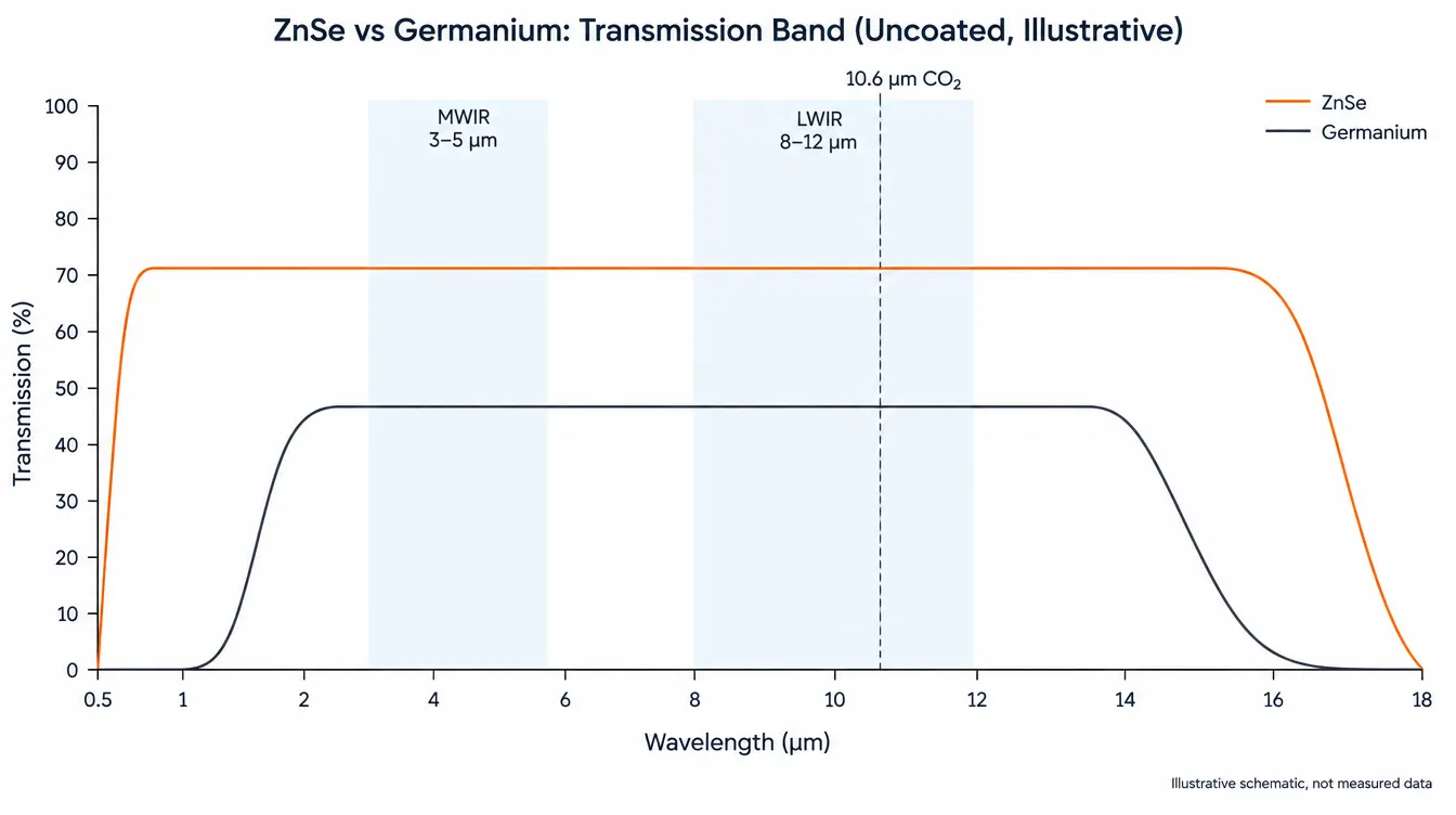 znse vs germanium transmission range illustrative